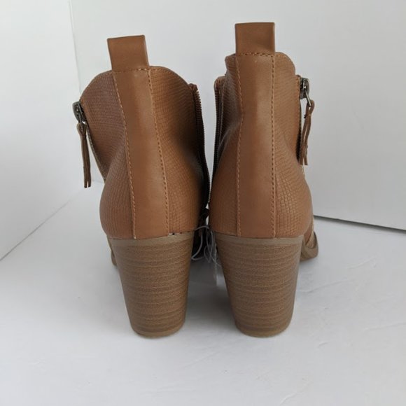 Women's Jameson Double Zip Western Bootie, Cognac - Picture 4 of 6